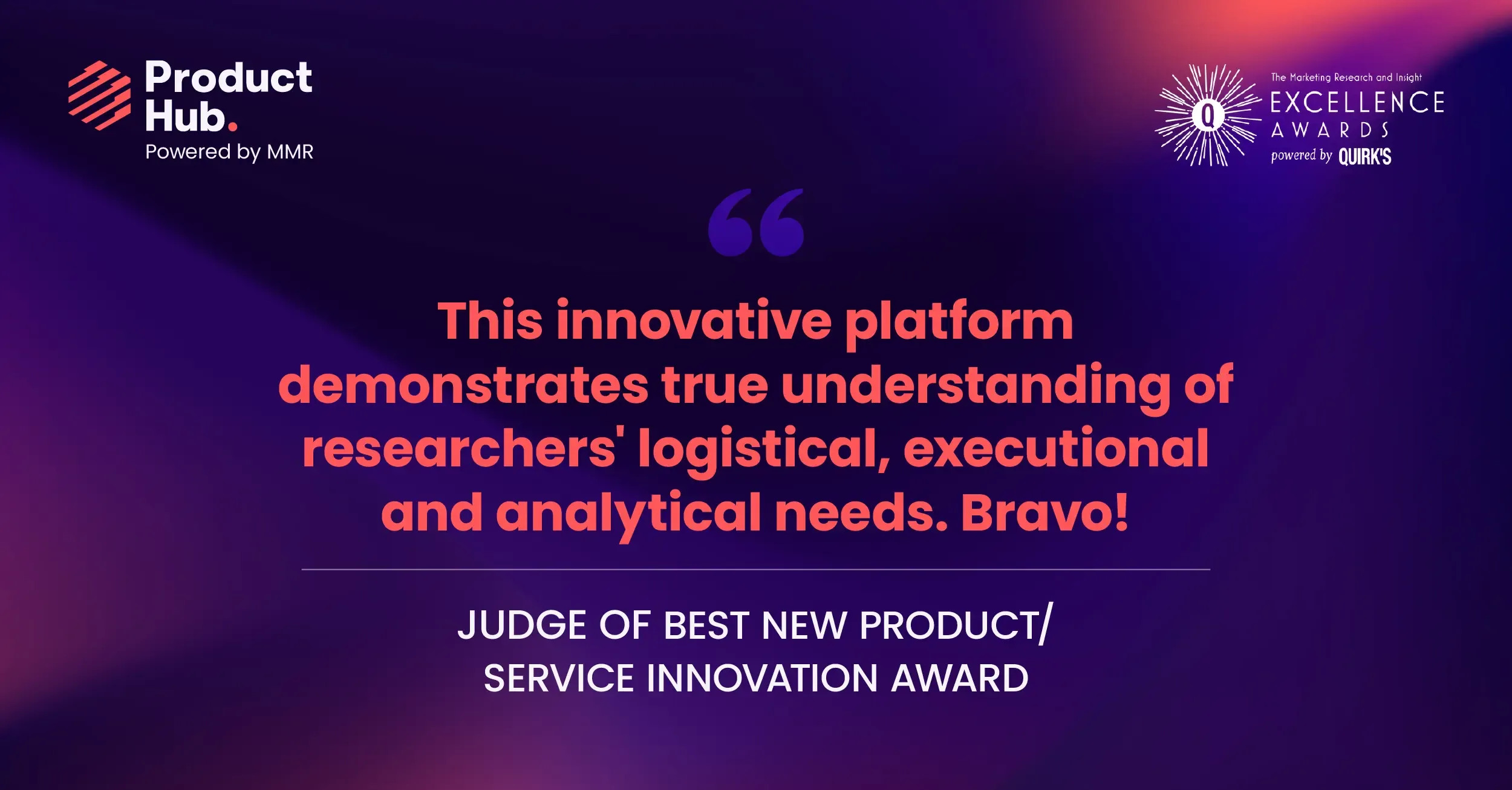 Product Hub Wins Best New Product Service Innovation at Quirks Awards 2025 1